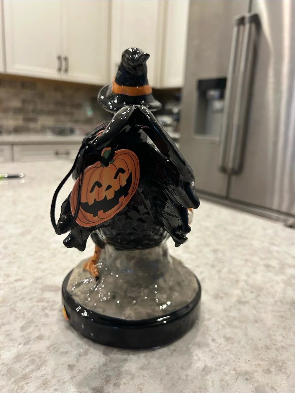 “New” Blue Sky Clayworks Chick or Treat Rooster Figurine with Pumpkin Bucket